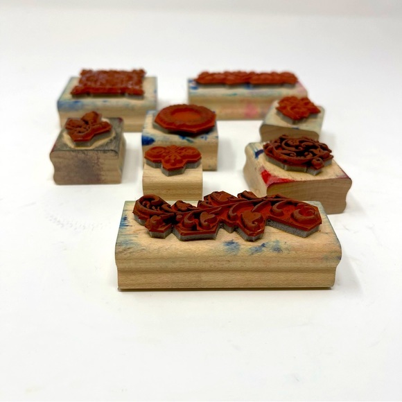 Rubber Stamps‎ Scrolls Leaves Accents Sm.1”-3” 2002’s Leaves Scrolls Flowers Ivy - Picture 4 of 7